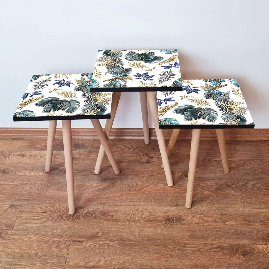 Hanah Home Set klub stočića 3Shp217, 3 komada, Šareni