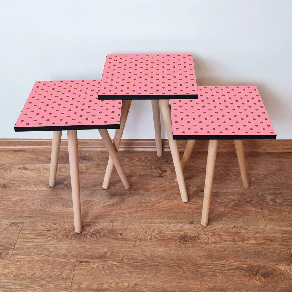 Hanah Home Set klub stočića 3Shp369, 3 komada, Šareni