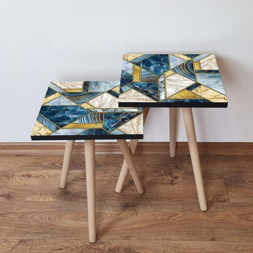 Hanah Home Set klub stočića 2Shp116, 2 komada, Šareni