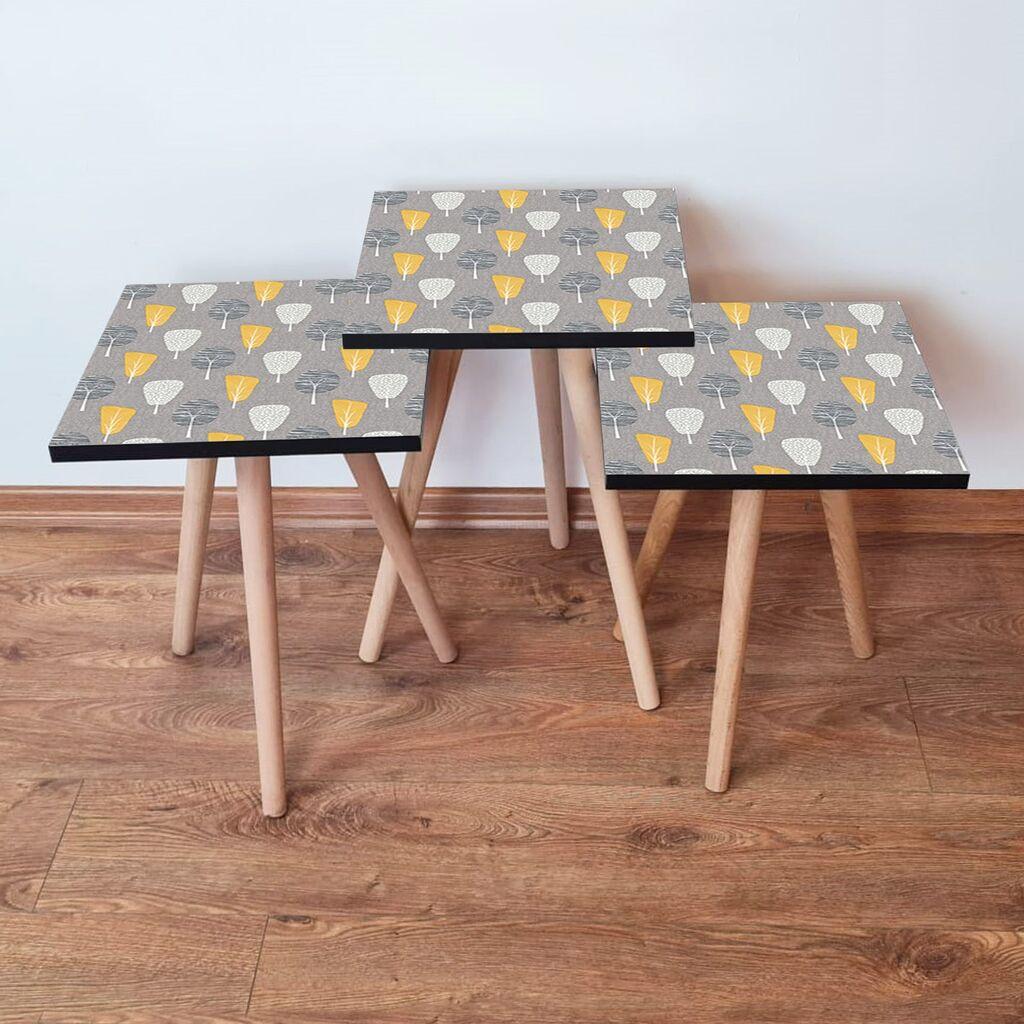 Hanah Home Set klub stočića 3Shp186, 3 komada, Šareni