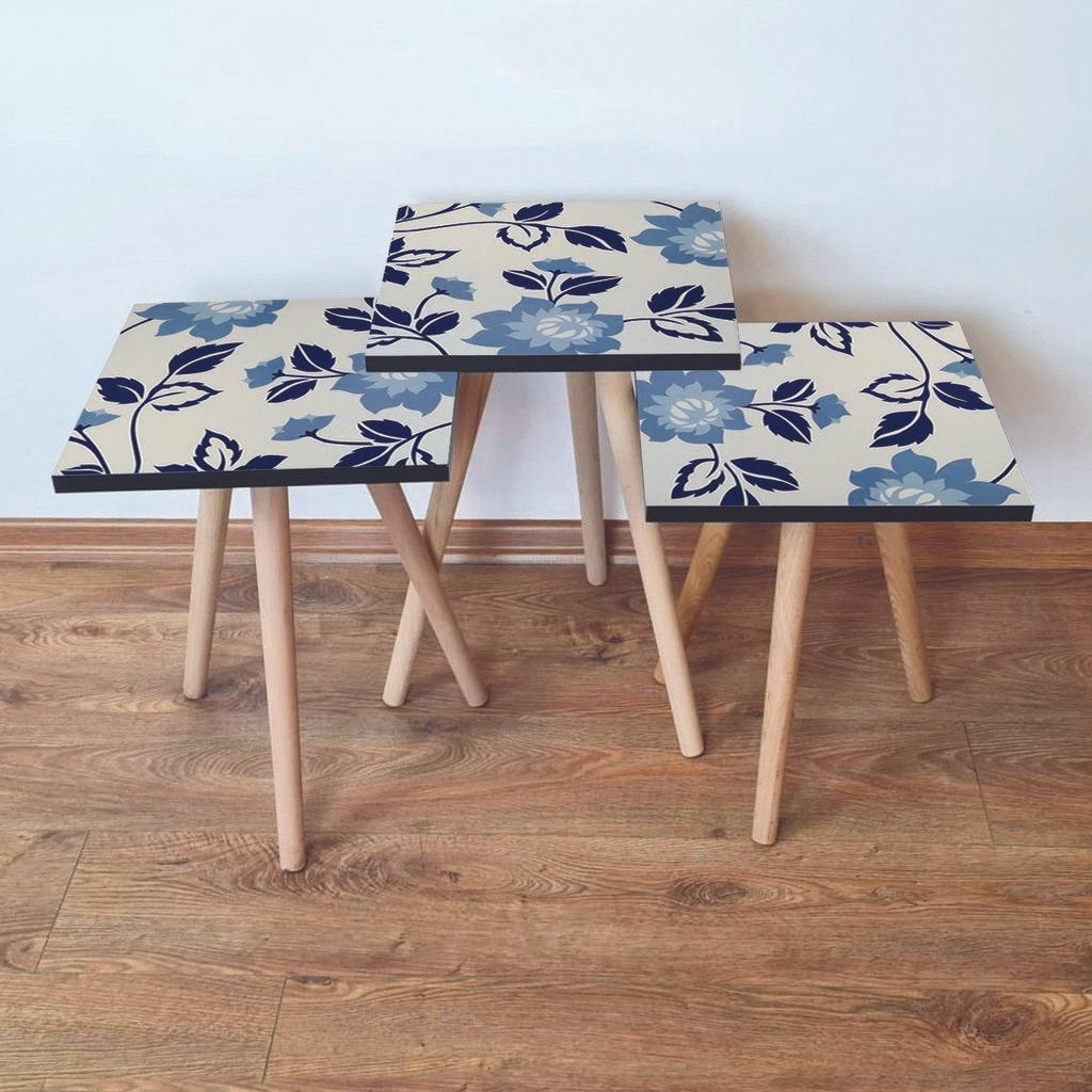 Hanah Home Set klub stočića 3Shp62, 3 komada, Šareni