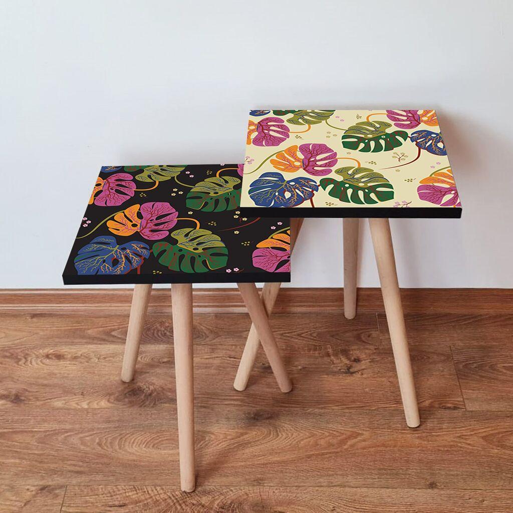 Hanah Home Set klub stočića 2Shp326, 2 komada, Šareni