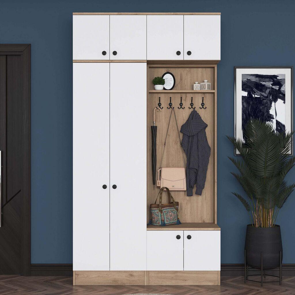 Hanah Home Ormar za hodnik EA145 - 3840, 119,6x226,4x37,5 cm, Beli