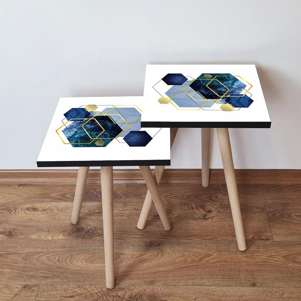 Hanah Home Set klub stočića 2Shp430, 2 komada, Šareni