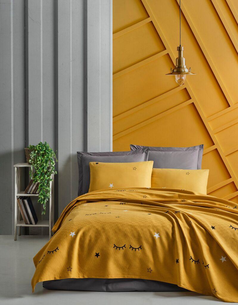 L'essentiel Maison Set Prekrivač i jasučnice Dide v2, 200 x 235 cm, Oker