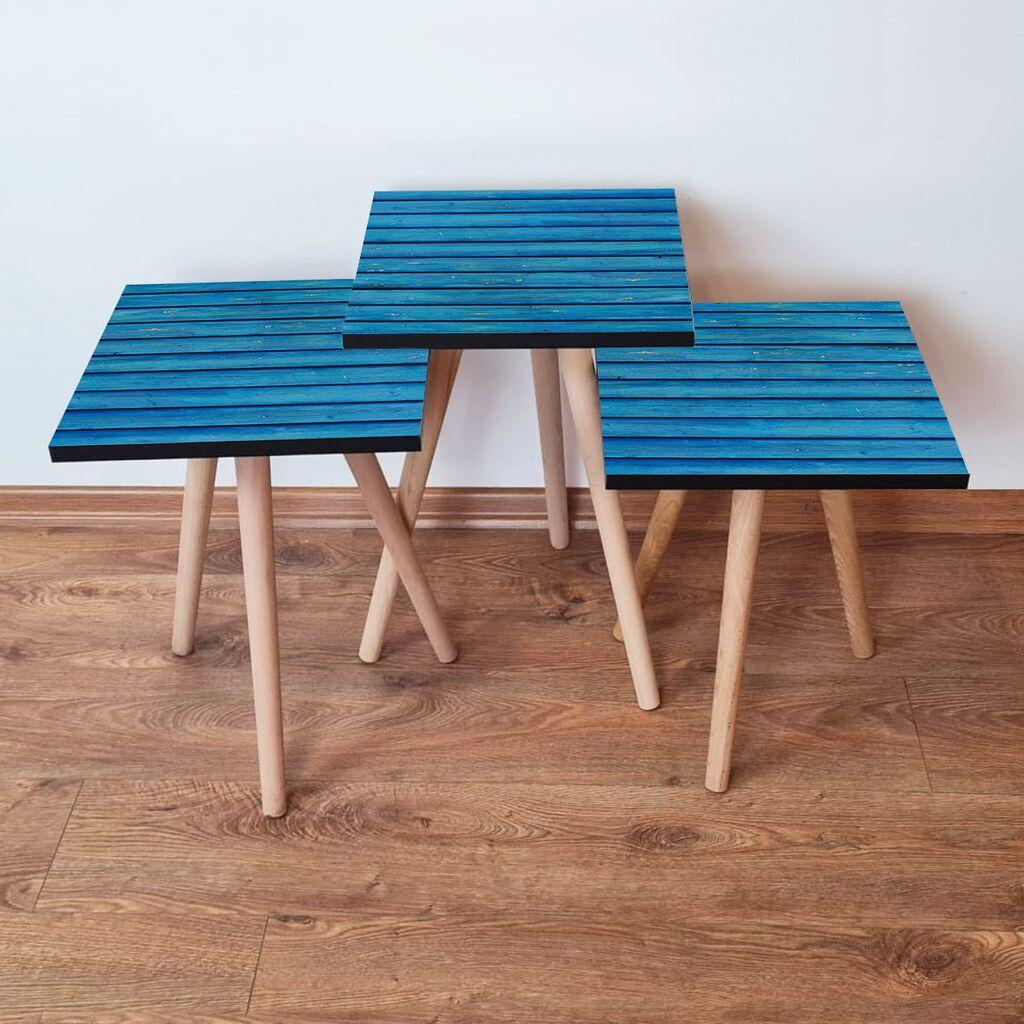 Hanah Home Set klub stočića 3Shp386, 3 komada, Šareni