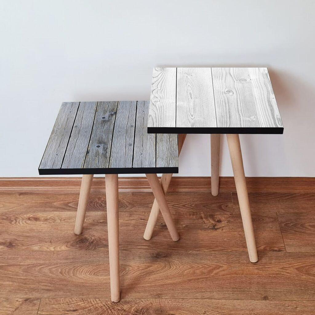 Hanah Home Set klub stočića 2Shp308, 2 komada, Šareni