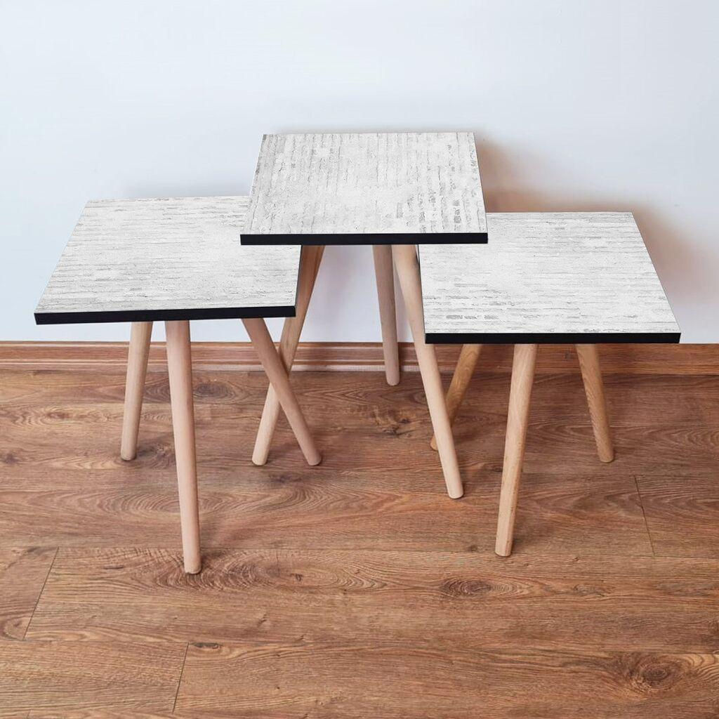 Hanah Home Set klub stočića 3Shp68, 3 komada, Šareni