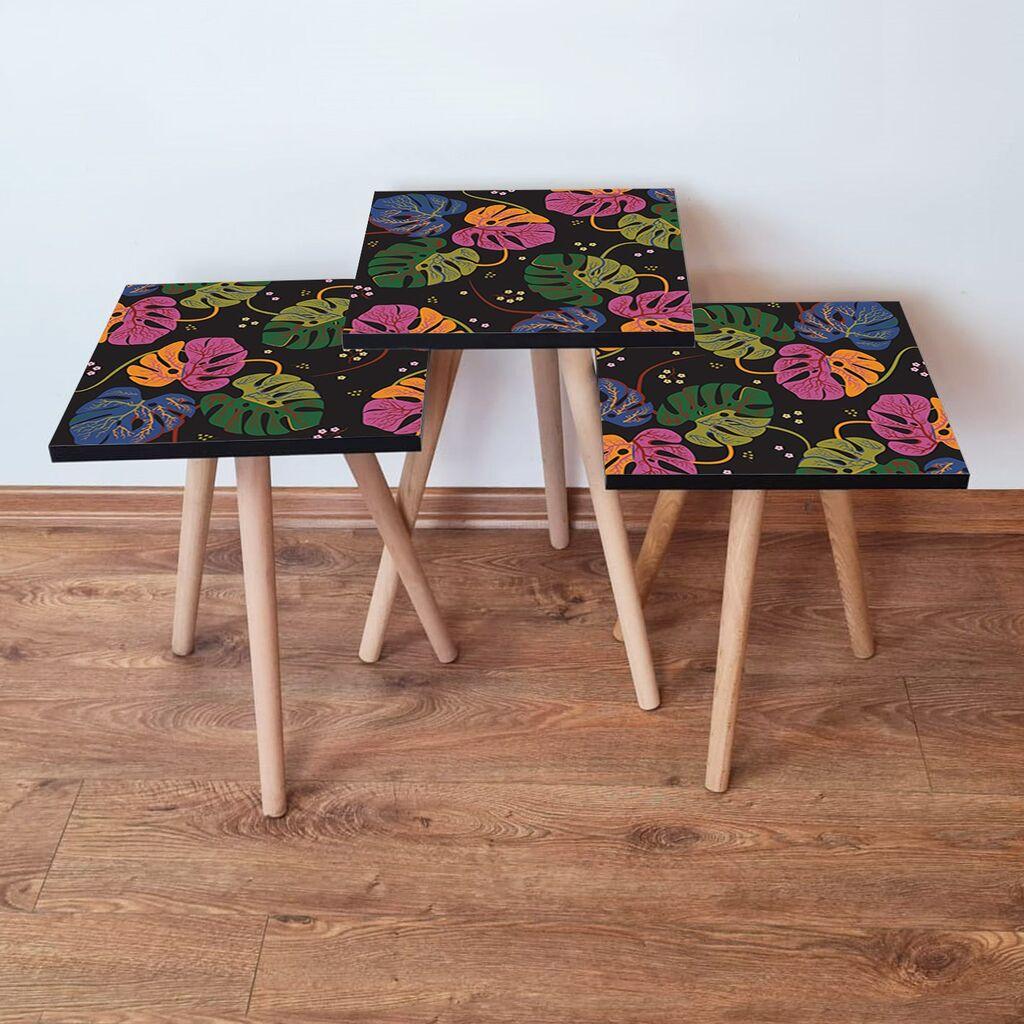 Hanah Home Set klub stočića 3Shp141, 3 komada, Šareni