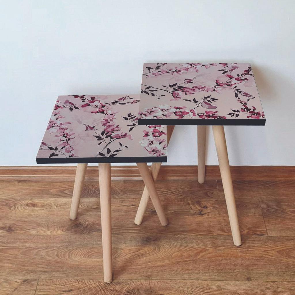 Hanah Home Set klub stočića 2Shp195, 2 komada, Šareni