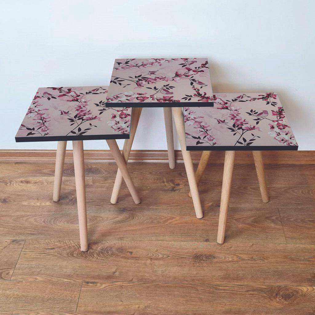 Hanah Home Set klub stočića 3Shp61, 3 komada, Šareni