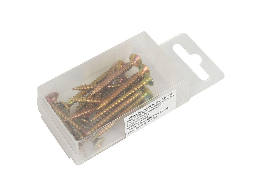 Set vijak za ivericu, 4x40 mm, 14 komada