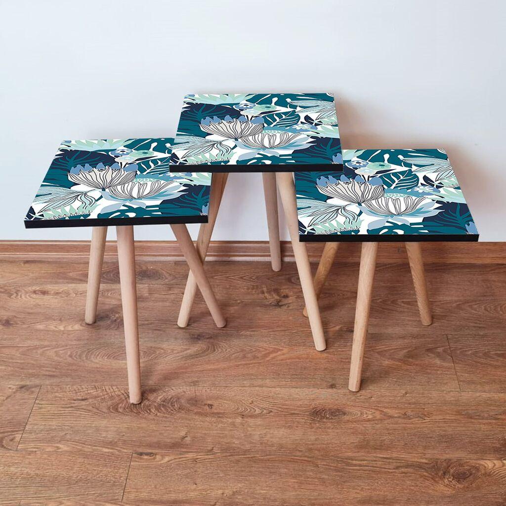 Hanah Home Set klub stočića 3Shp210, 3 komada, Šareni