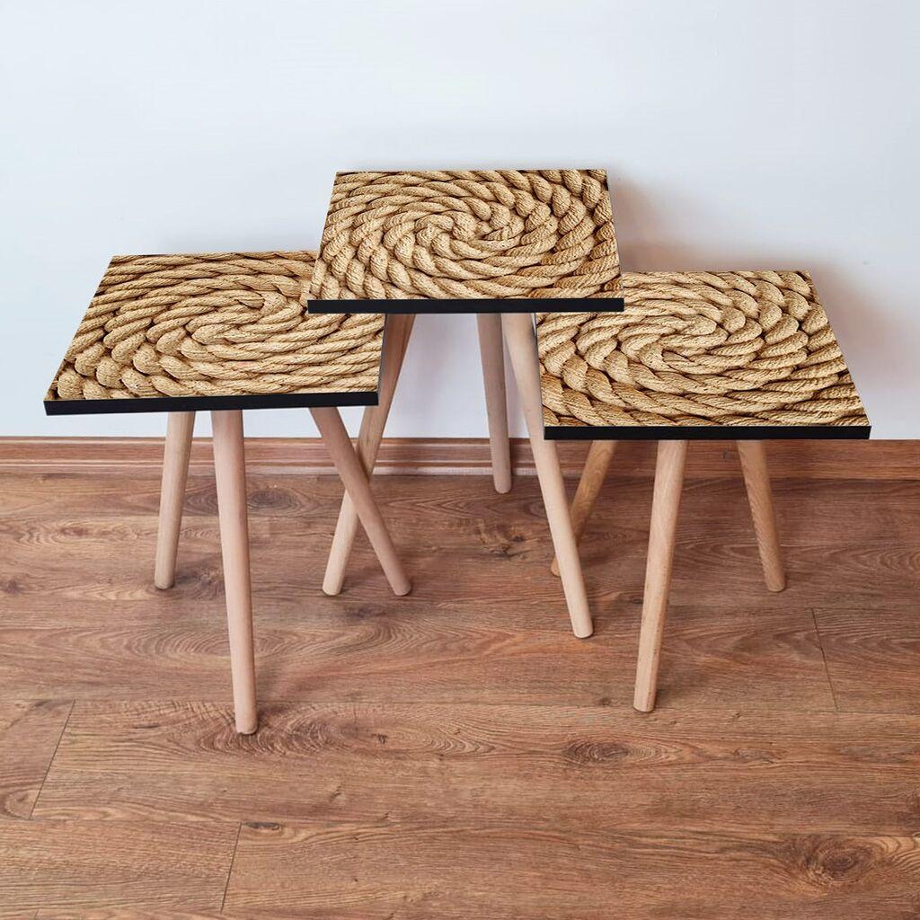 Hanah Home Set klub stočića 3Shp374, 3 komada, Šareni