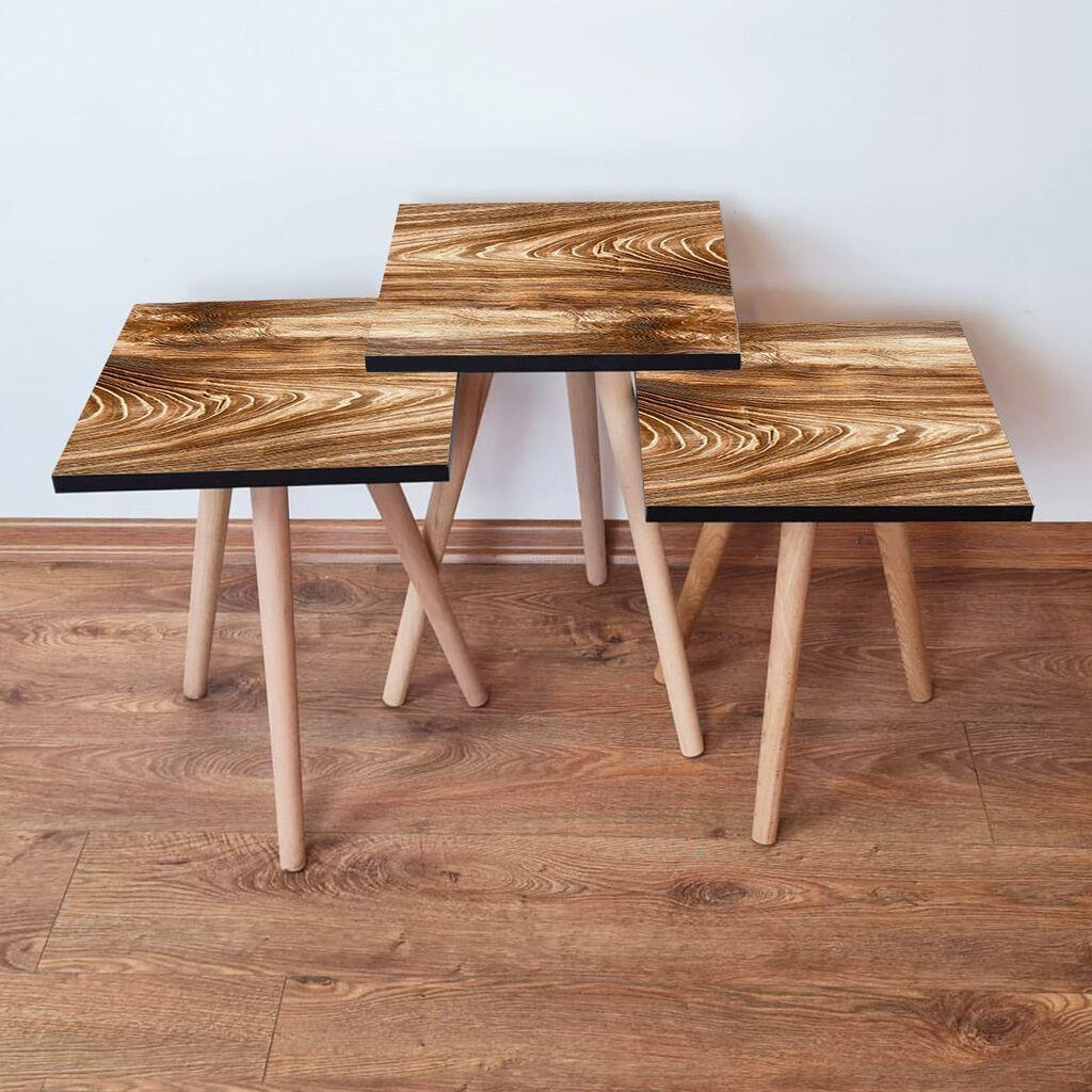 Hanah Home Set klub stočića 3Shp346, 3 komada, Šareni