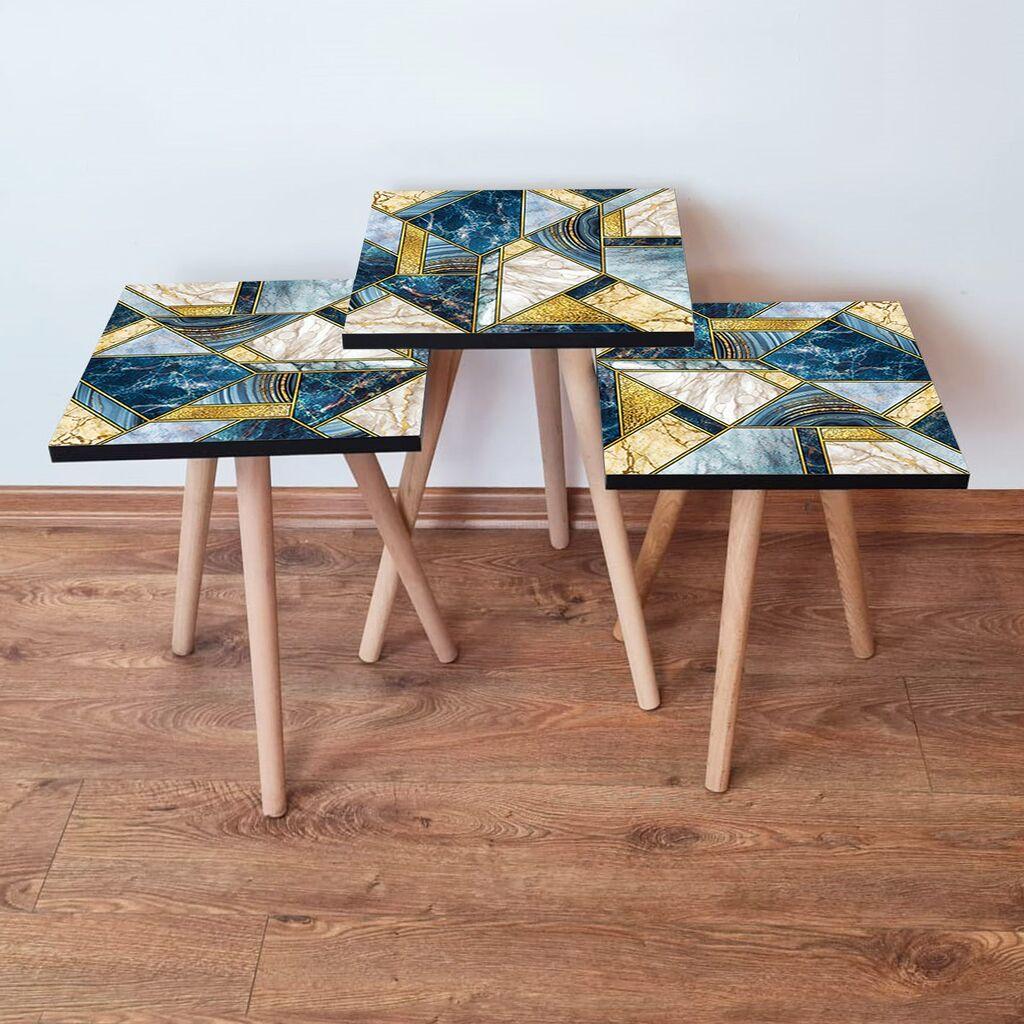 Hanah Home Set klub stočića 3Shp84, 3 komada, Šareni