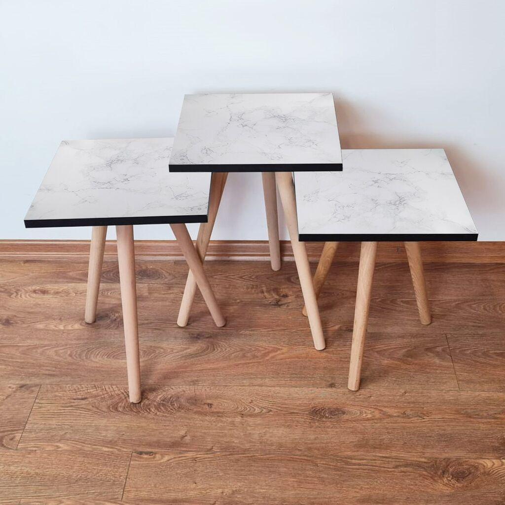 Hanah Home Set klub stočića 3Shp341, 3 komada, Šareni
