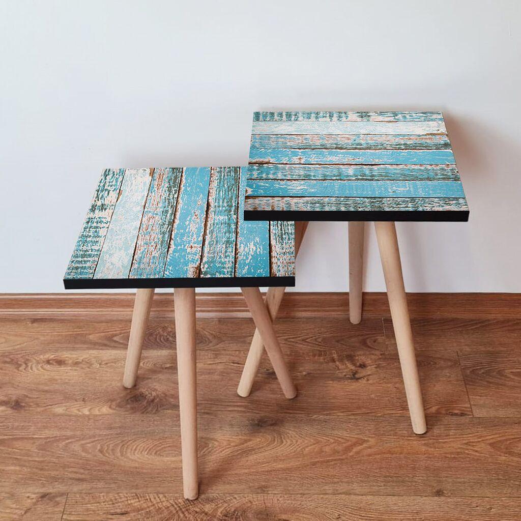 Hanah Home Set klub stočića 2Shp2, 2 komada, Šareni