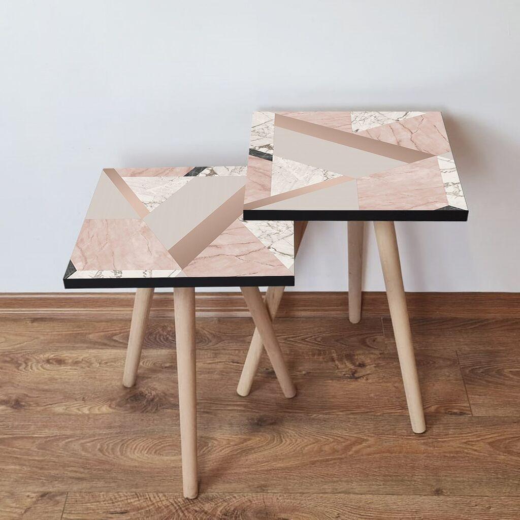 Hanah Home Set klub stočića 2Shp436, 2 komada, Šareni