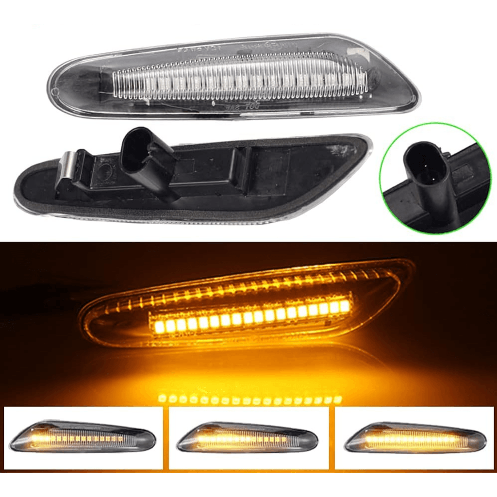 LED Dinamički migavci za BMW E90, E91, E92, E87, E60, E46, Providni (Crystal)