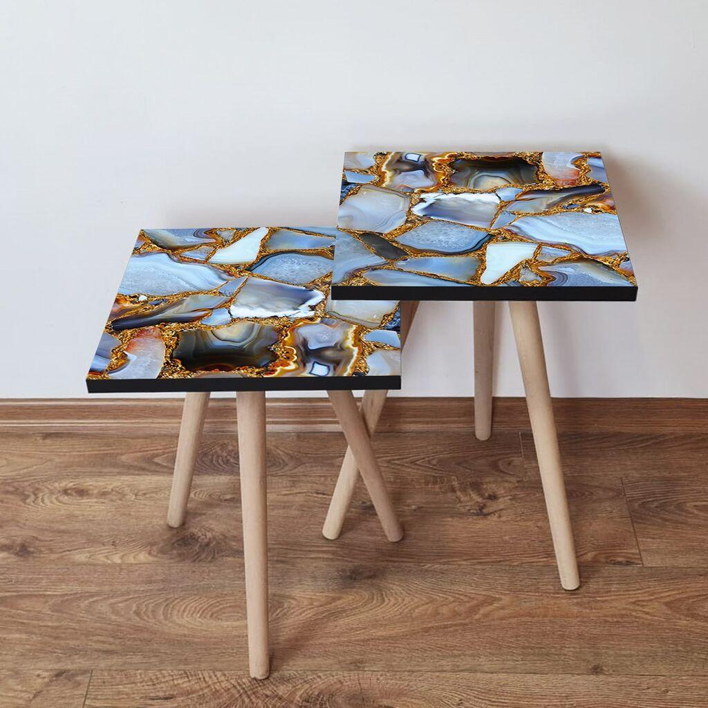 Hanah Home Set klub stočića Twins, 2 komada, Šareni