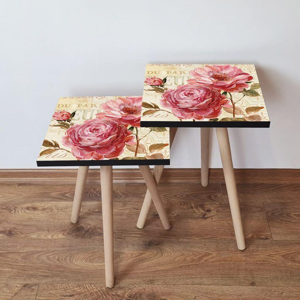 Hanah Home Set klub stočića 2Shp452, 2 komada, Šareni