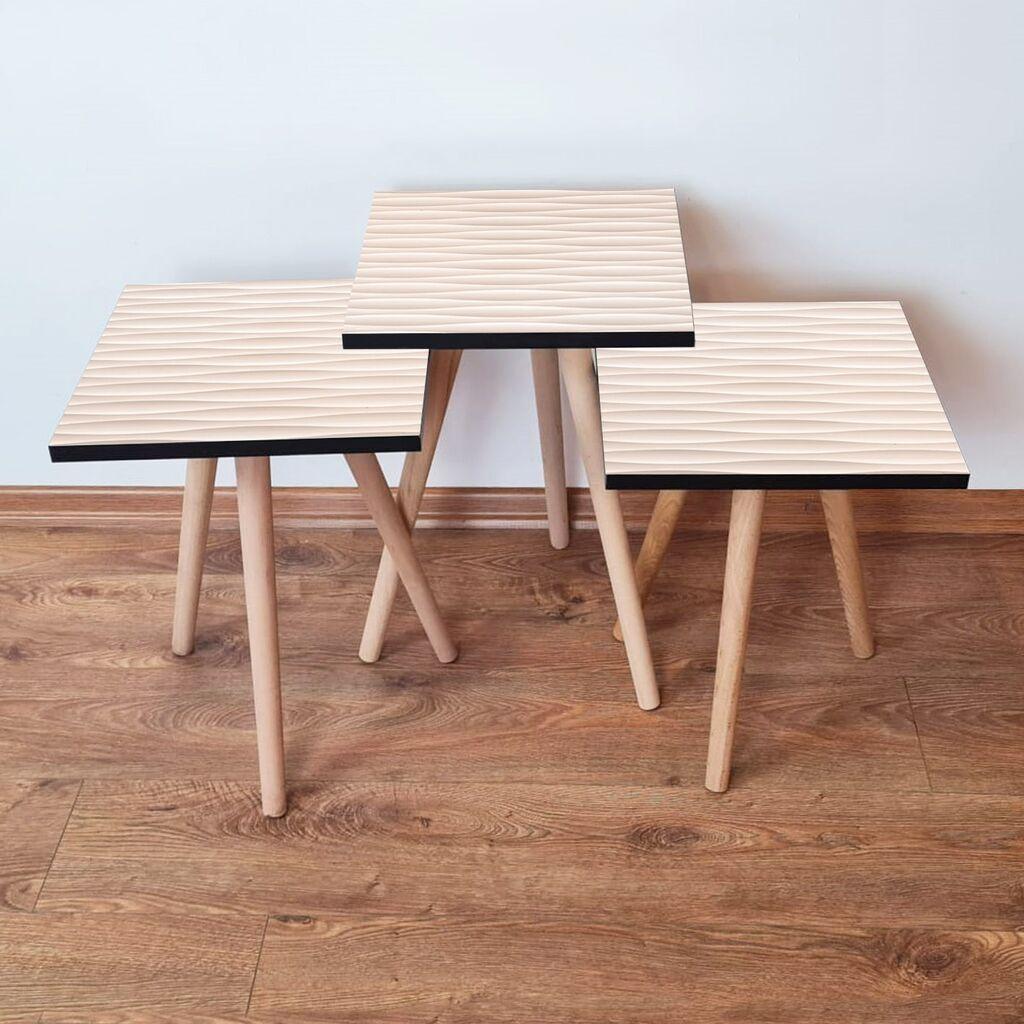 Hanah Home Set klub stočića 3Shp358, 3 komada, Šareni