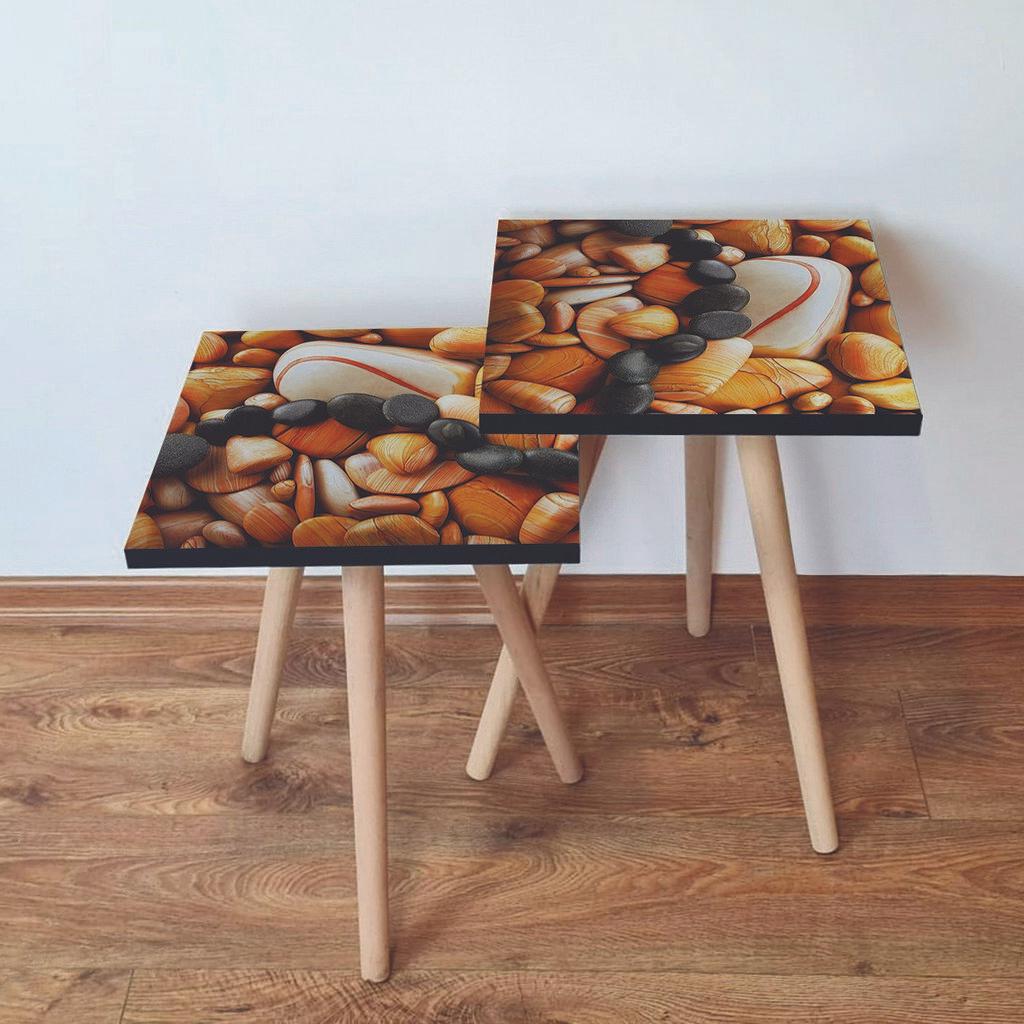 Hanah Home Set klub stočića 2Shp19, 2 komada, Šareni