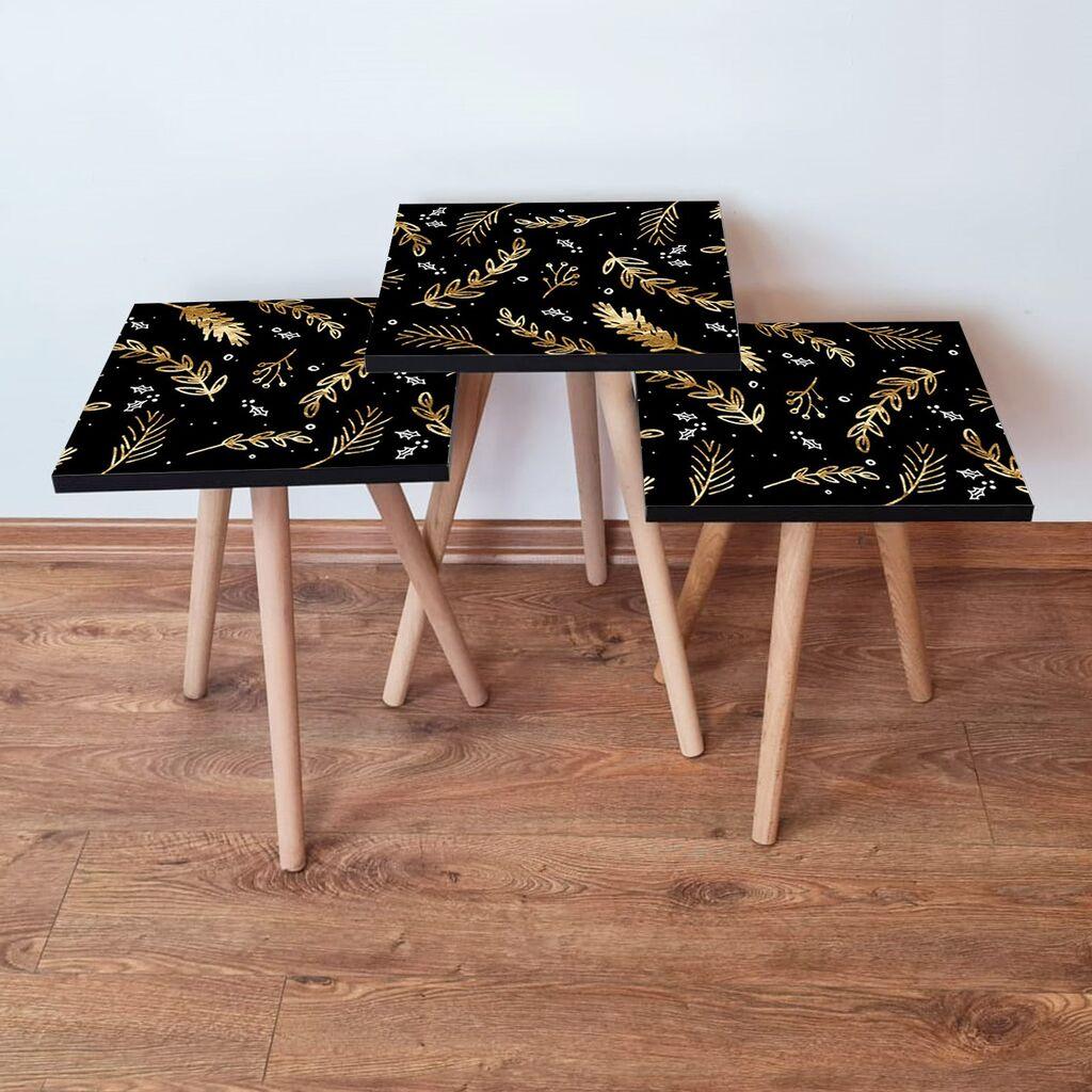 Hanah Home Set klub stočića 3Shp382, 3 komada, Šareni