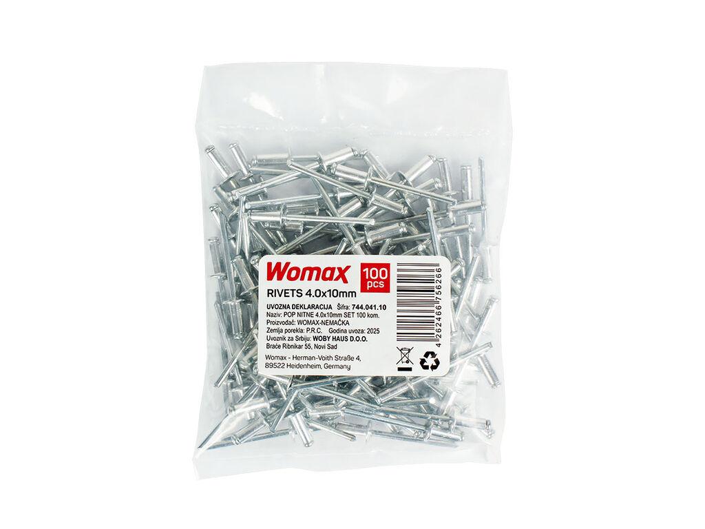 Womax Set pop nitni, 4x10mm, 100 komada