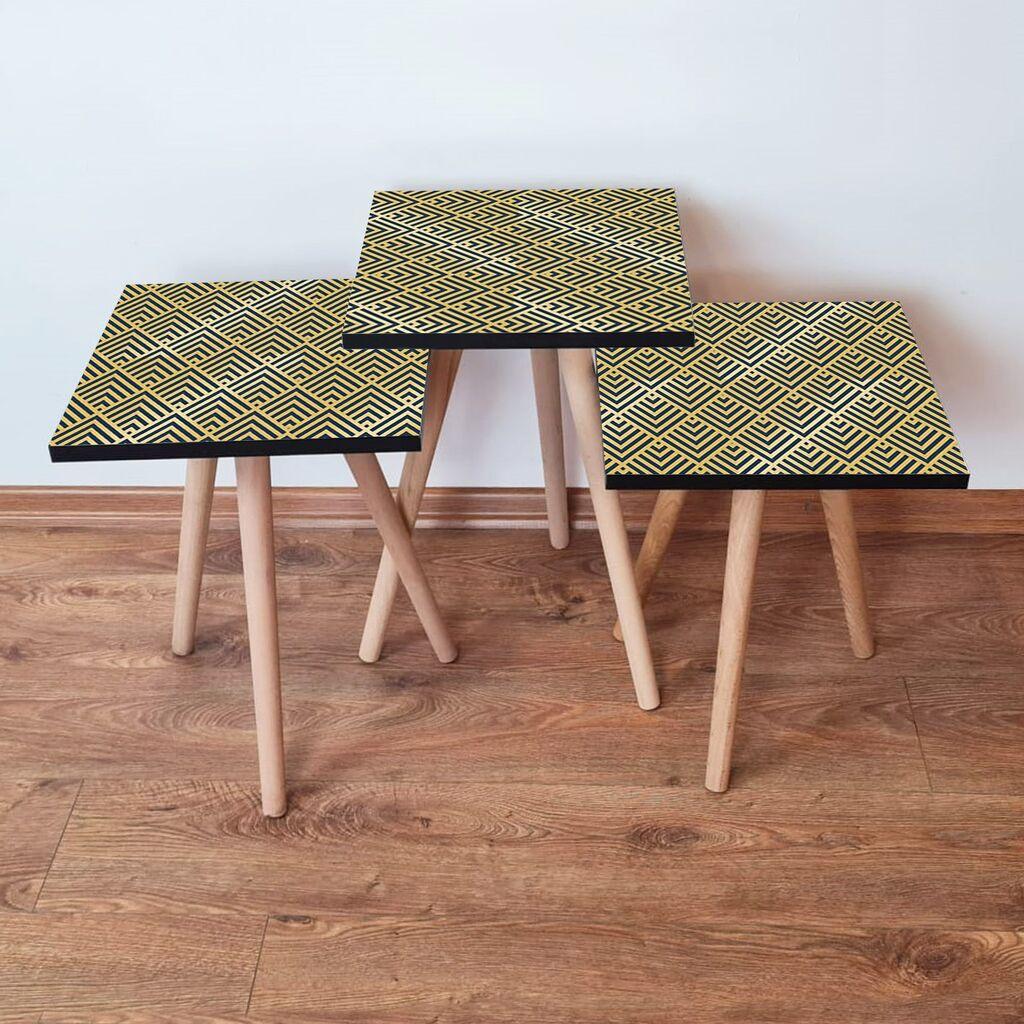 Hanah Home Set klub stočića 3Shp324, 3 komada, Šareni