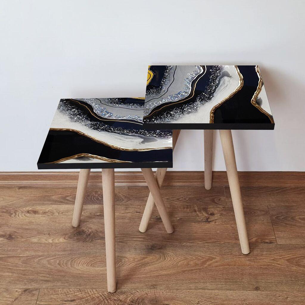 Hanah Home Set klub stočića 2Shp477, 2 komada, Šareni