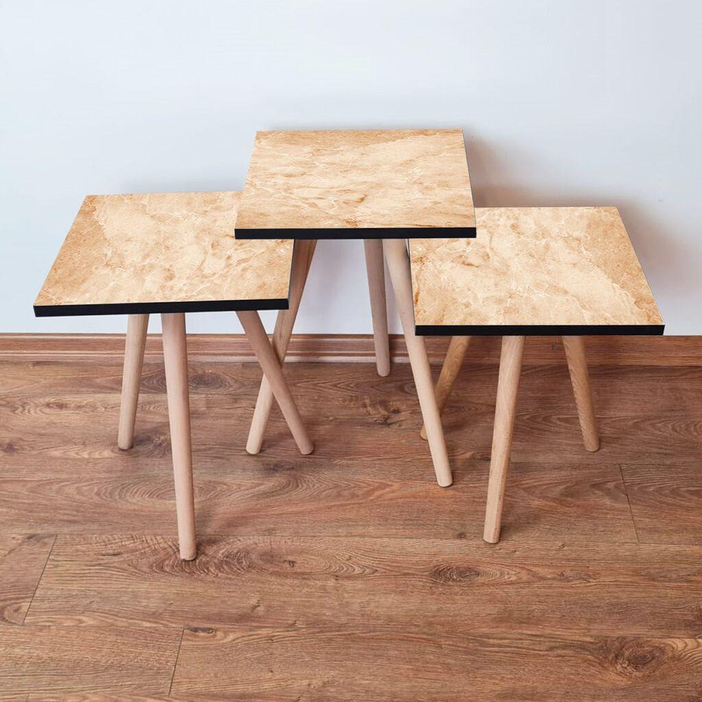 Hanah Home Set klub stočića 3Shp254, 3 komada, Šareni