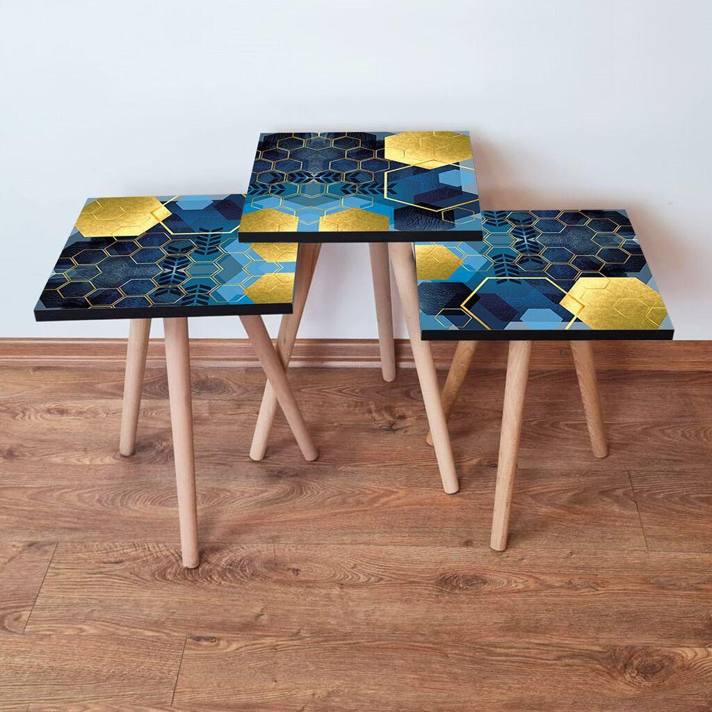 Hanah Home Set klub stočića 3Shp160, 3 komada, Šareni