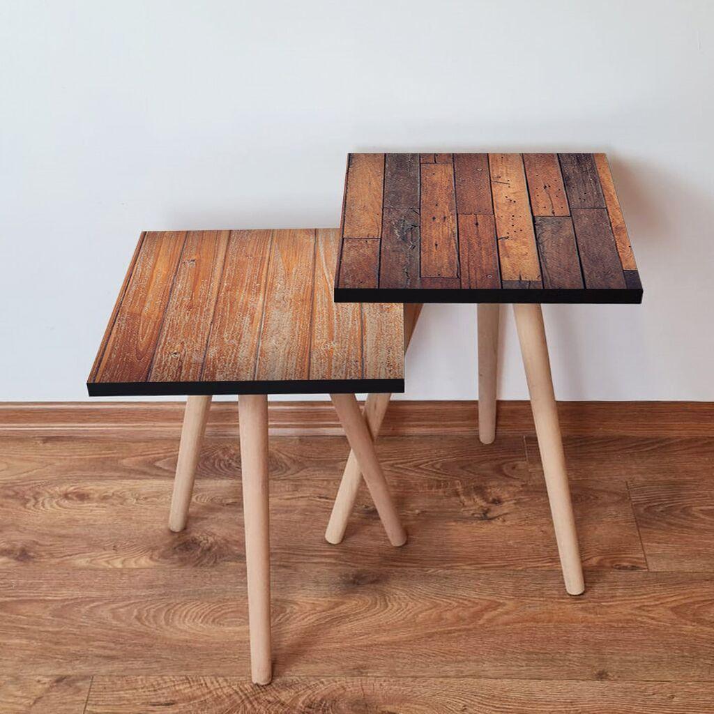 Hanah Home Set klub stočića 2Shp35, 2 komada, Šareni