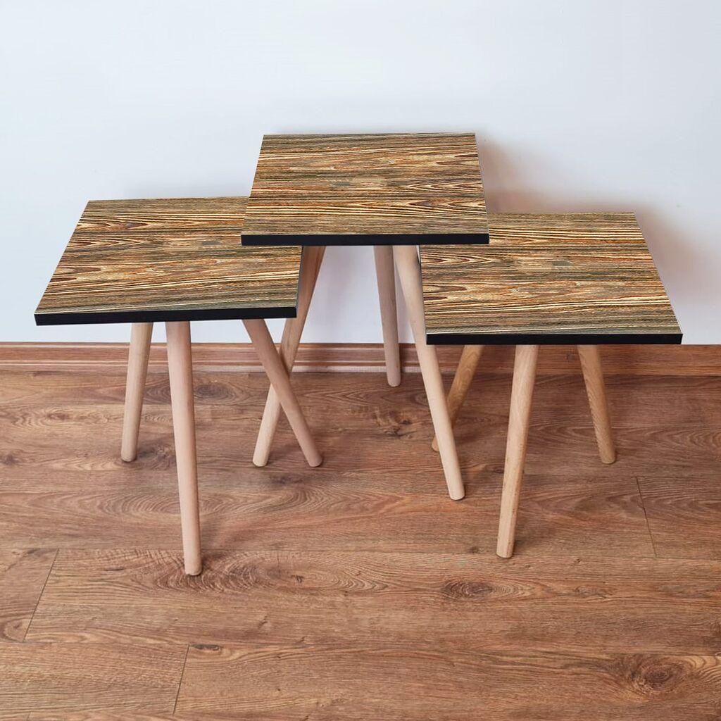 Hanah Home Set klub stočića 3Shp345, 3 komada, Šareni