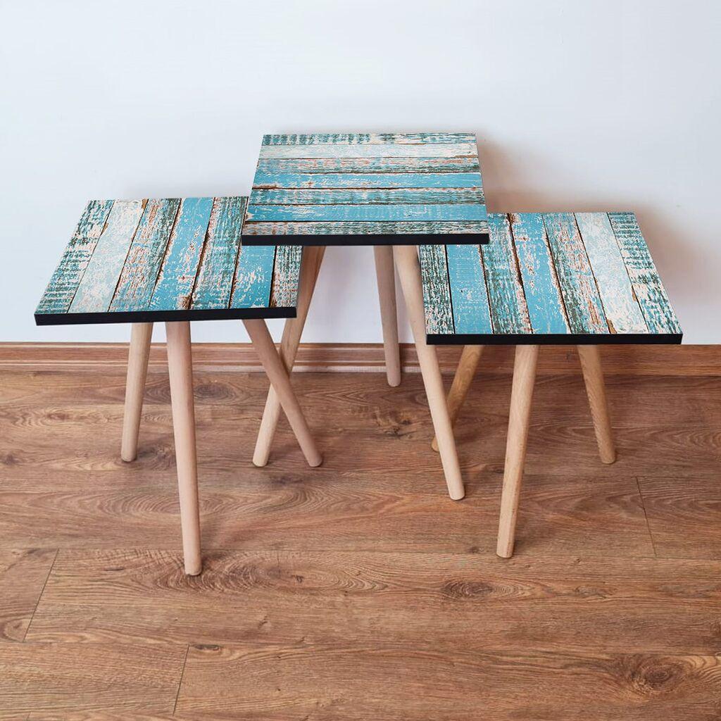 Hanah Home Set klub stočića 3Shp6, 3 komada, Šareni
