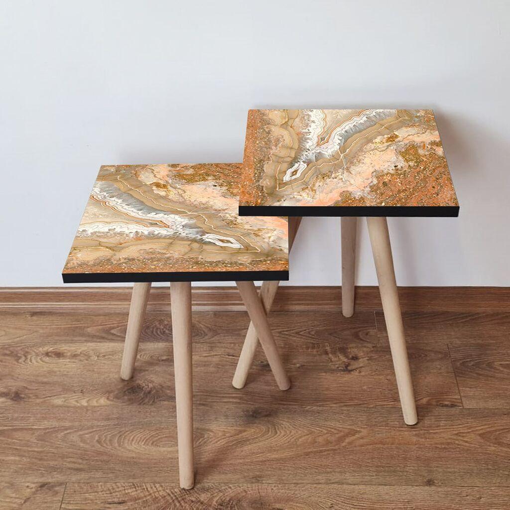 Hanah Home Set klub stočića 2Shp128, 2 komada, Šareni