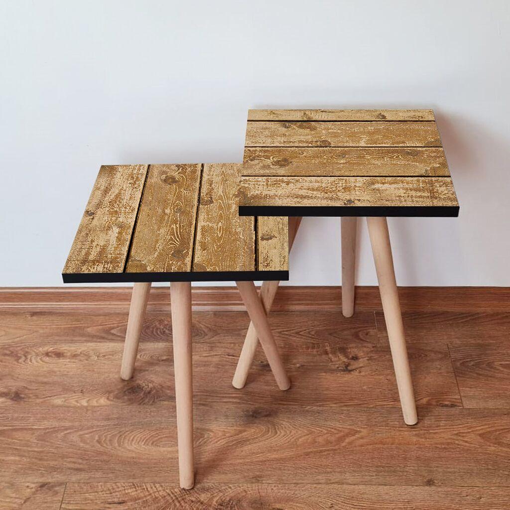 Hanah Home Set klub stočića 2Shp406, 2 komada, Šareni