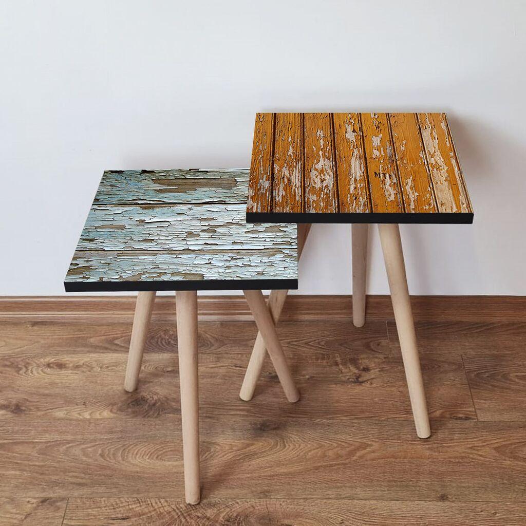 Hanah Home Set klub stočića 2Shp244, 2 komada, Šareni