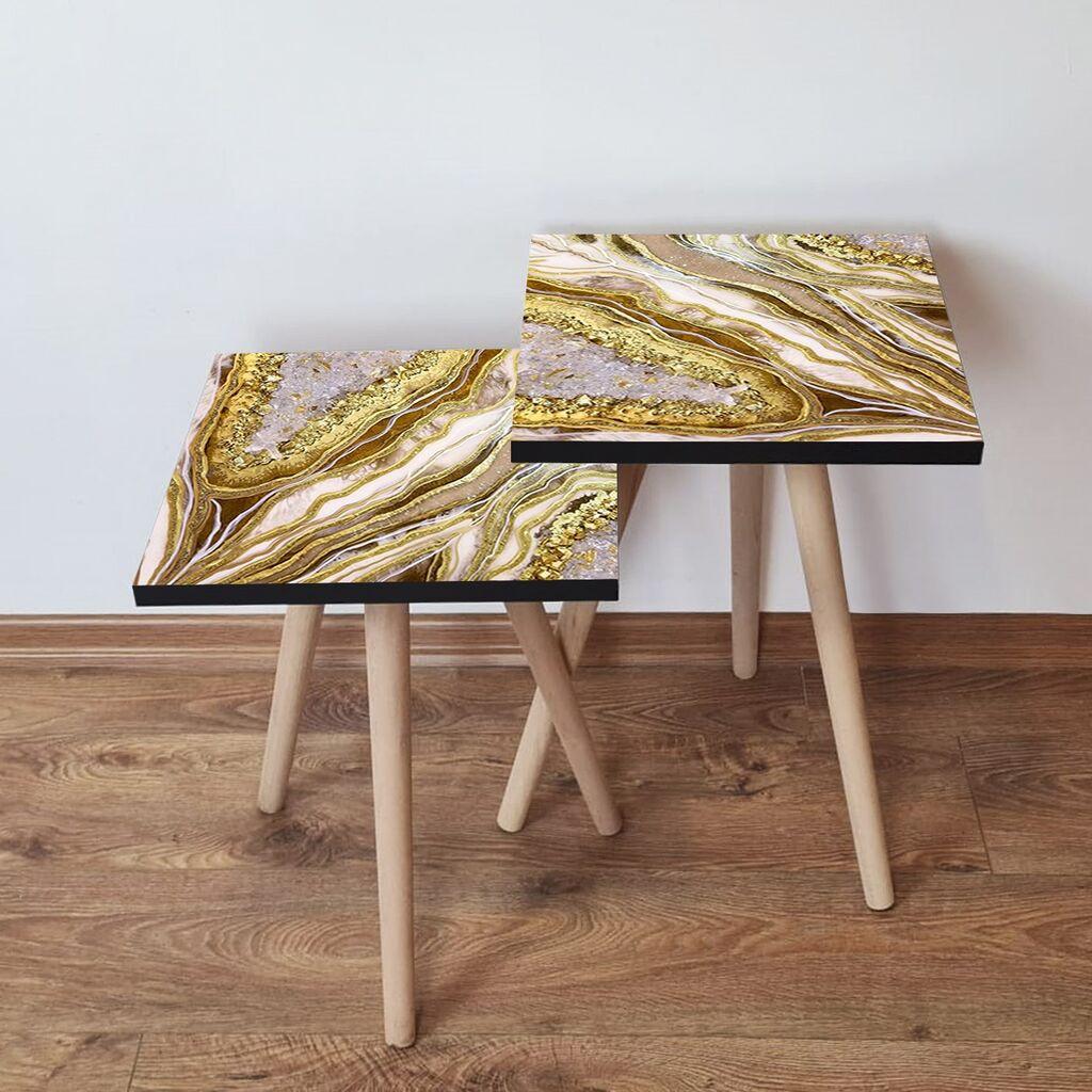 Hanah Home Set klub stočića 2Shp478, 2 komada, Šareni