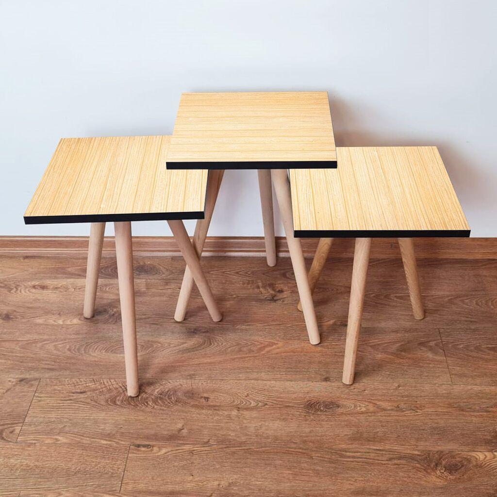 Hanah Home Set klub stočića 3Shp118, 3 komada, Šareni