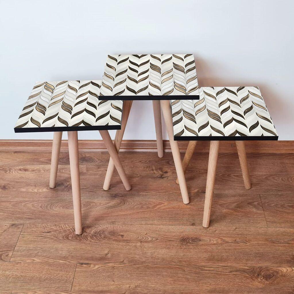 Hanah Home Set klub stočića 3Shp268, 3 komada, Šareni