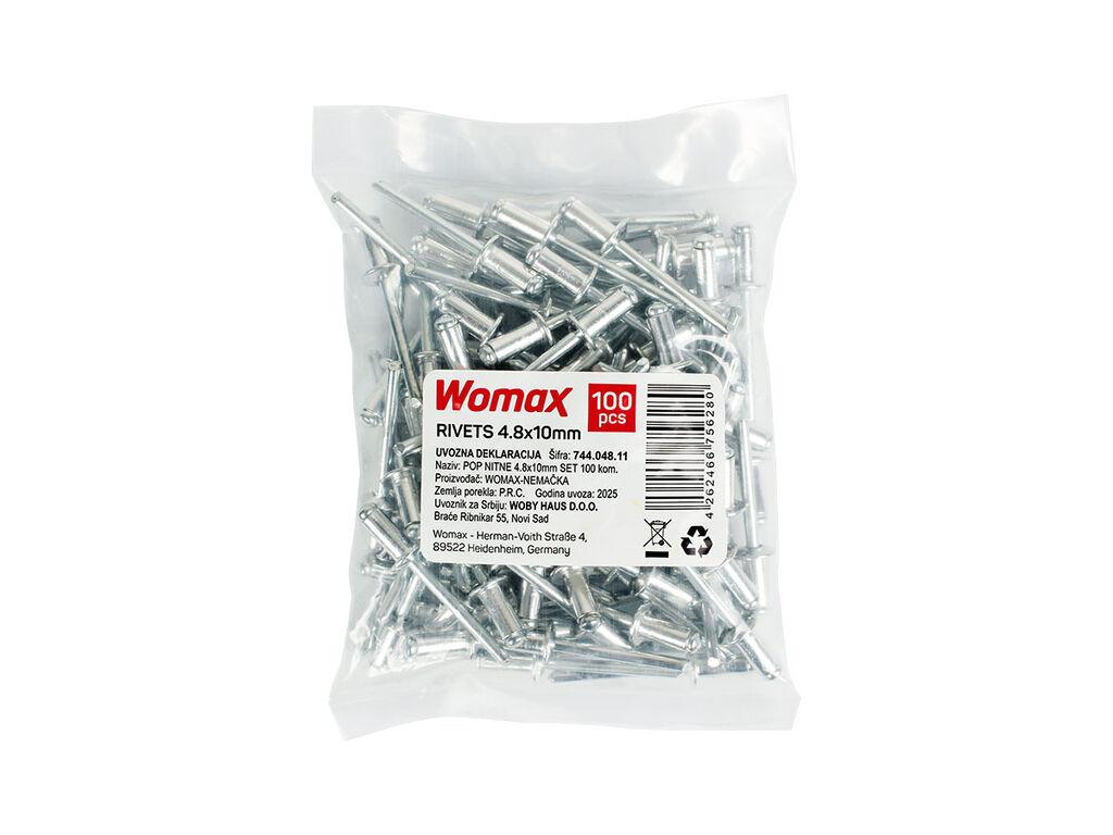 Womax Set pop nitni, 4.8x10 mm, 100 komada