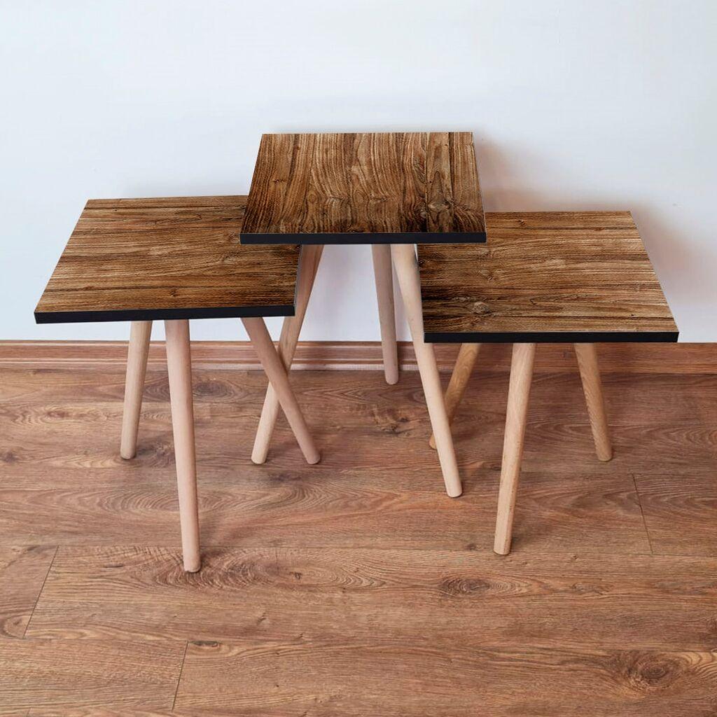 Hanah Home Set klub stočića 3Shp123, 3 komada, Šareni