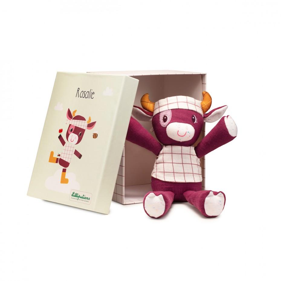 LILLIPUTIENS Plišana mazilica kravica Rozalija, Bordo