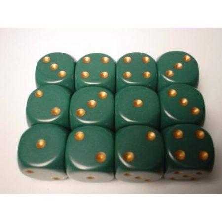 Chessek Dice (7) 16mm, Evergreen