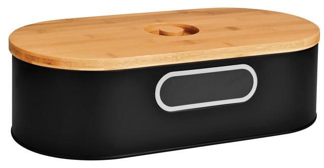 FG HAUS Kutija i korpa za hleb BR57C, Crna