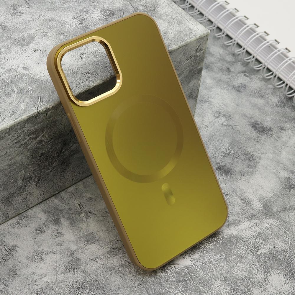 Futrola za telefon iPhone 12 COLOR METAL, Magsafe, Zlatne boje