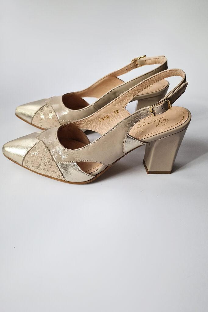 Obuca Trend Ženske cipele na štiklu Elena 3350, Bež-zlatne